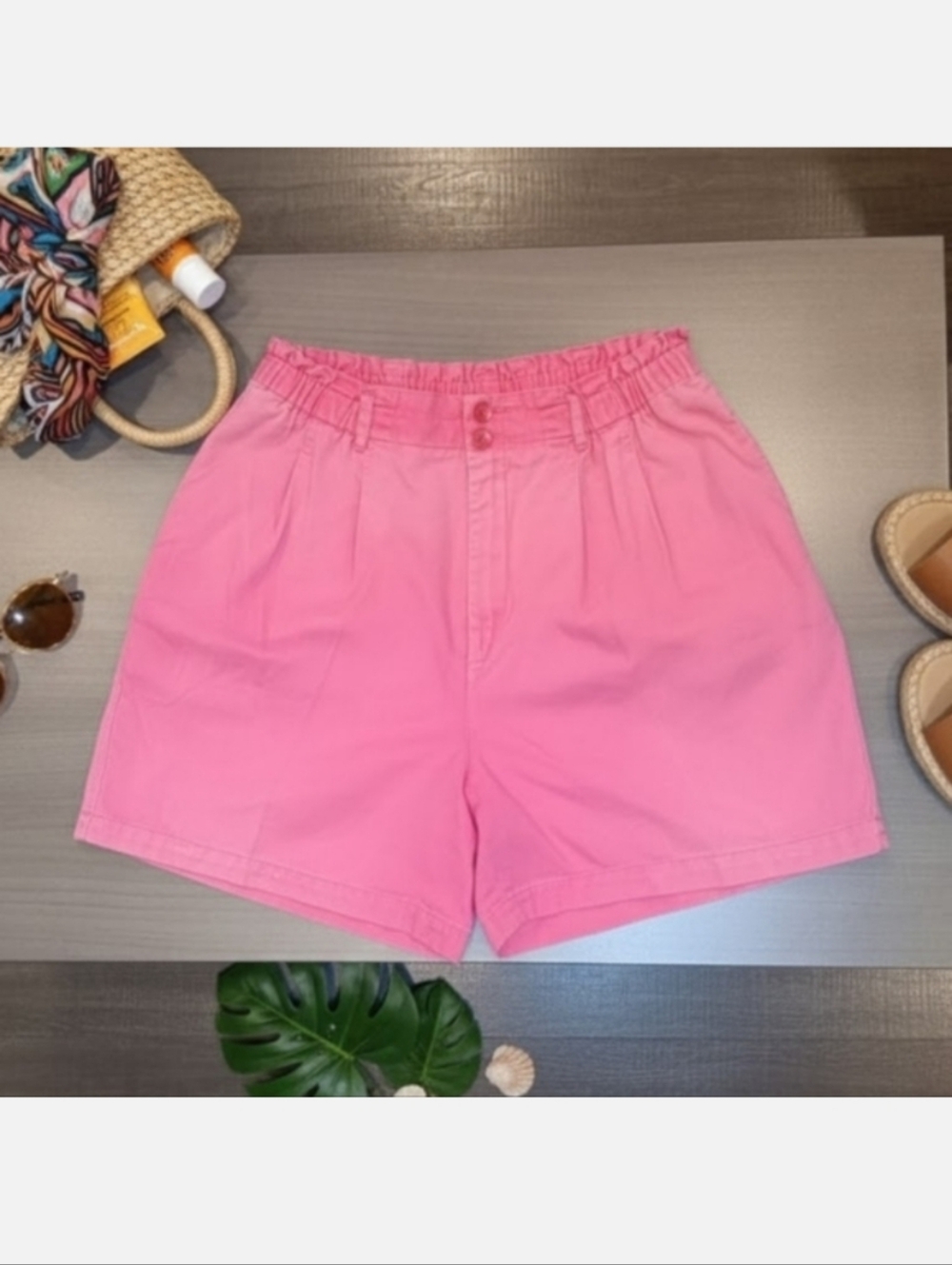 Vintage Talbots Mom Shorts High Waist Pleated Womens Medium Barbie Bubblegum